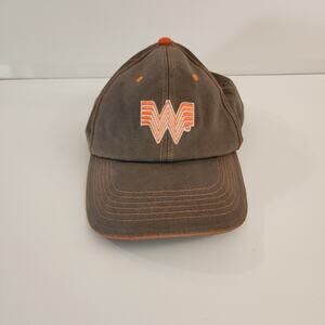 Whataburger Crew Strapback Hat Cap With Logo Grey Orange